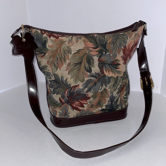 RELICđ Tapestry Bucket Shoulder Bag relic by fossil Messenger with Leaf Charm - Picture 14 of 16